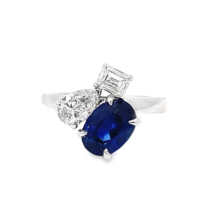 Blue Sapphire And Diamond Ring